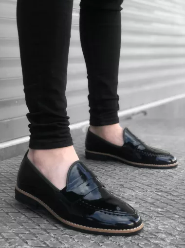 Mocasini barbati negri, tapla subtire, piele eco, comozi 12221 N3.N4-1